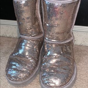 Stunning sparkly silver UGGs